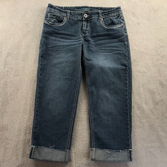 Ariya Jeans Womens Capri Jeans Size 13/14 Blue Denim Casual Cuffed Classic Y2K - Picture 12 of 13